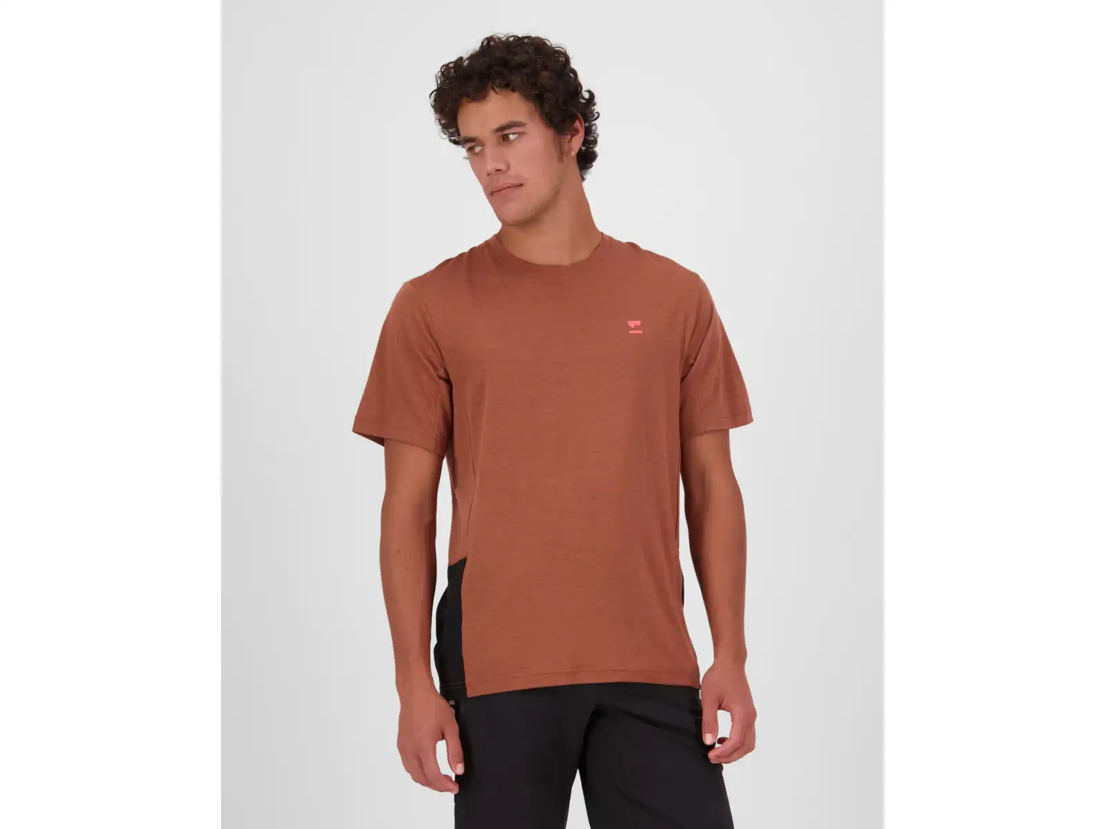 Mons Royale Tarn Merino pánské triko krátký rukáv Cinnamon / Black