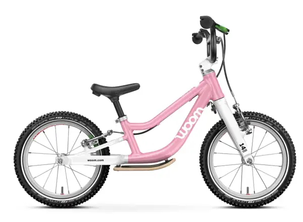 Woom GO 1 Plus dětské odrážedlo 14" barva Powder Pink