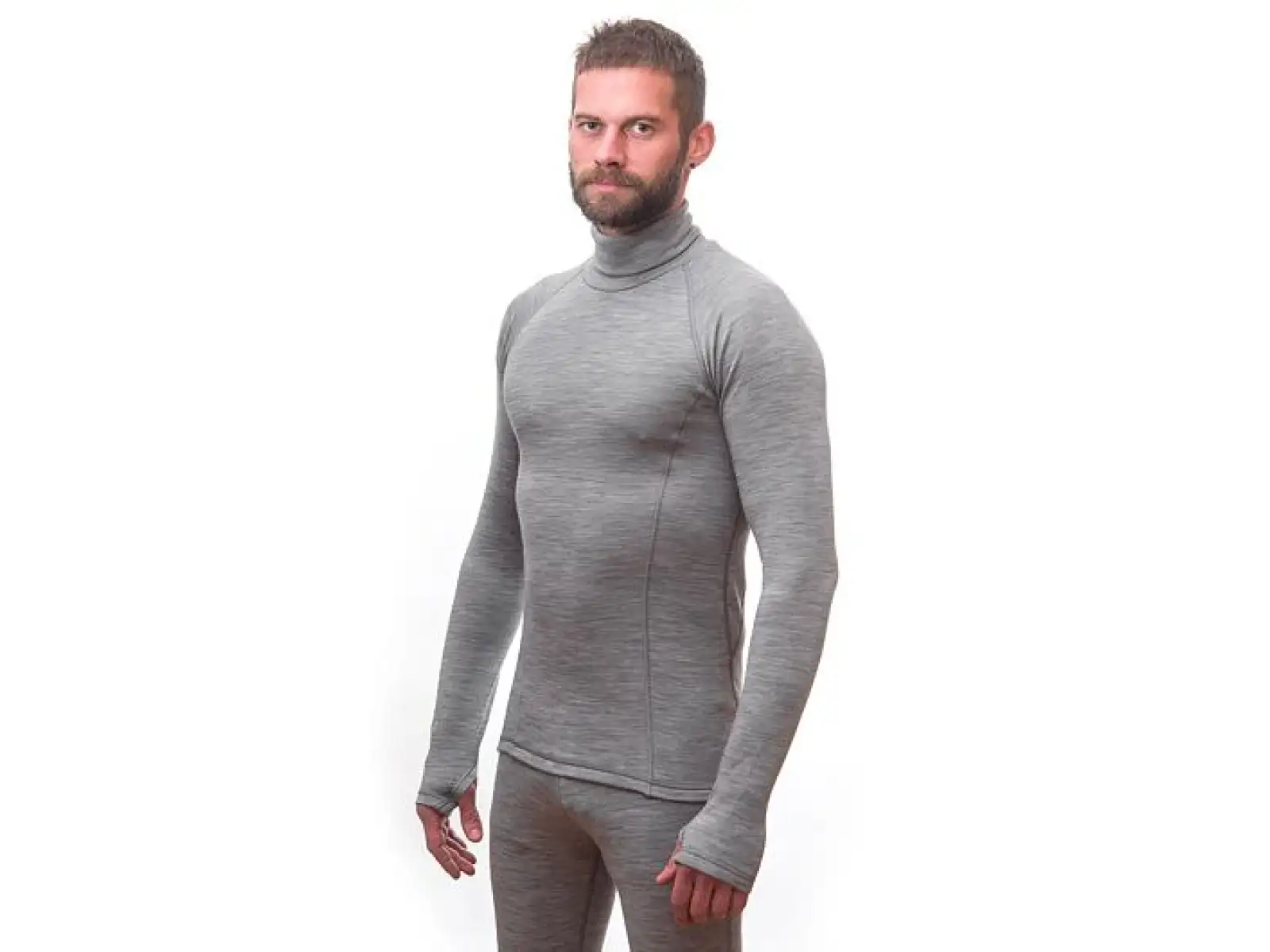 Sensor Merino Bold Neck pánské triko dlouhý rukáv Cool Gray