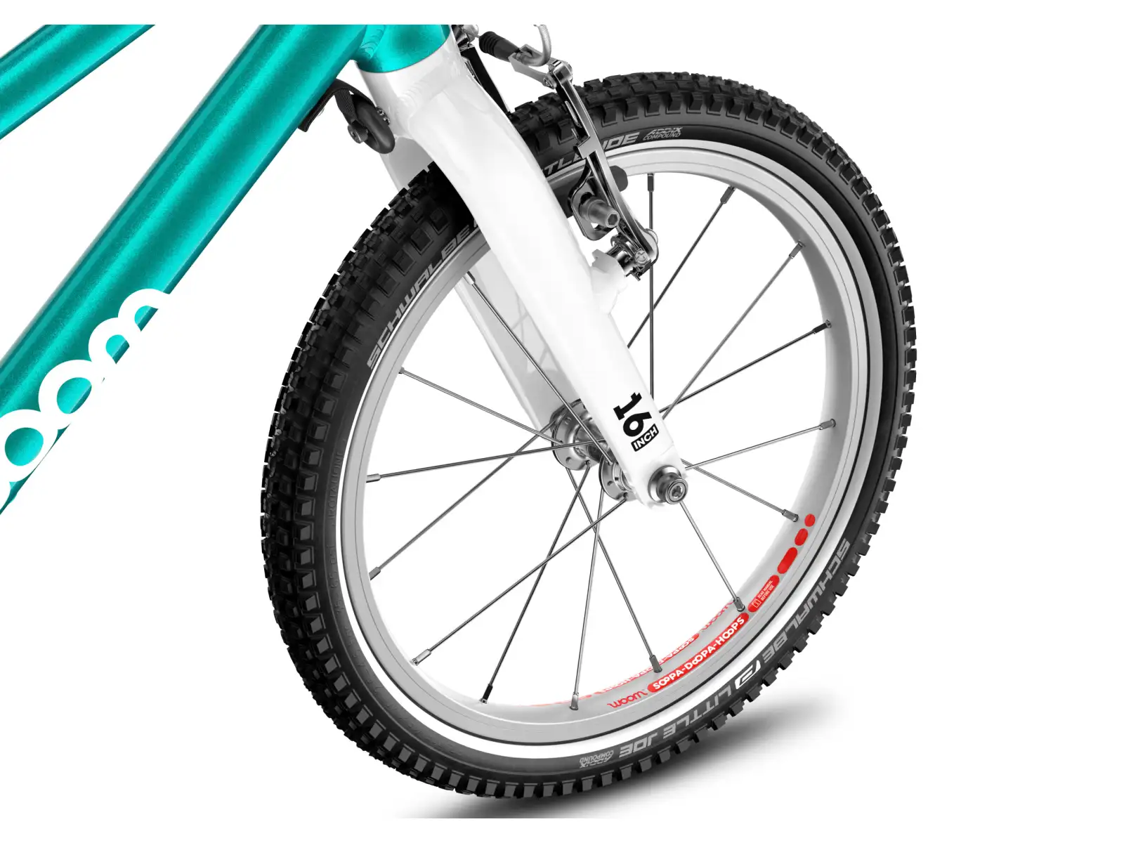 Woom GO 3 Metallic Turquoise 16 dětské kolo