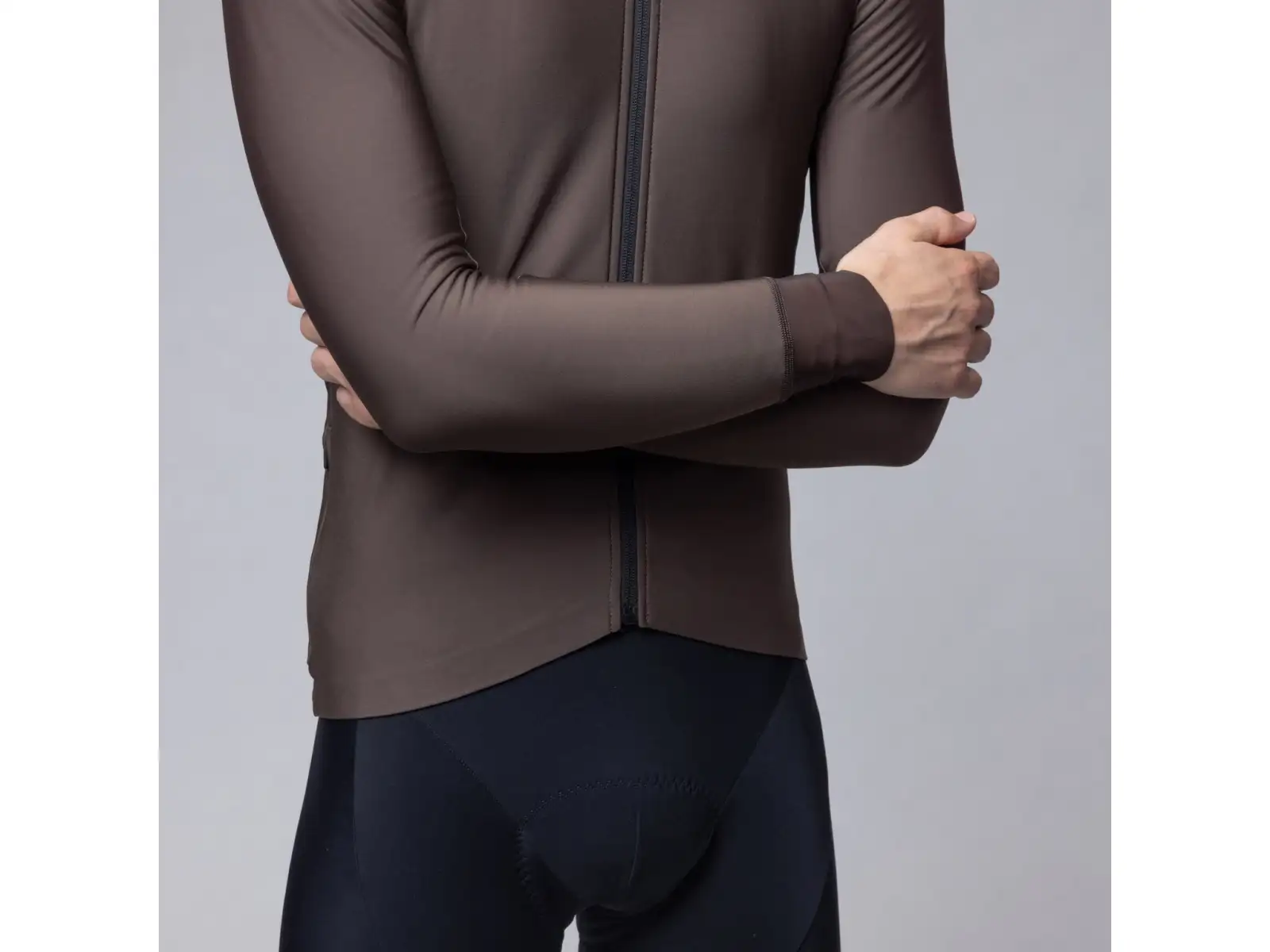 Alé Klimatik K-Idro pánský zateplený cyklistický dres Coffee