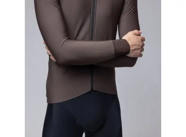 Alé Klimatik K-Idro pánský zateplený cyklistický dres Coffee