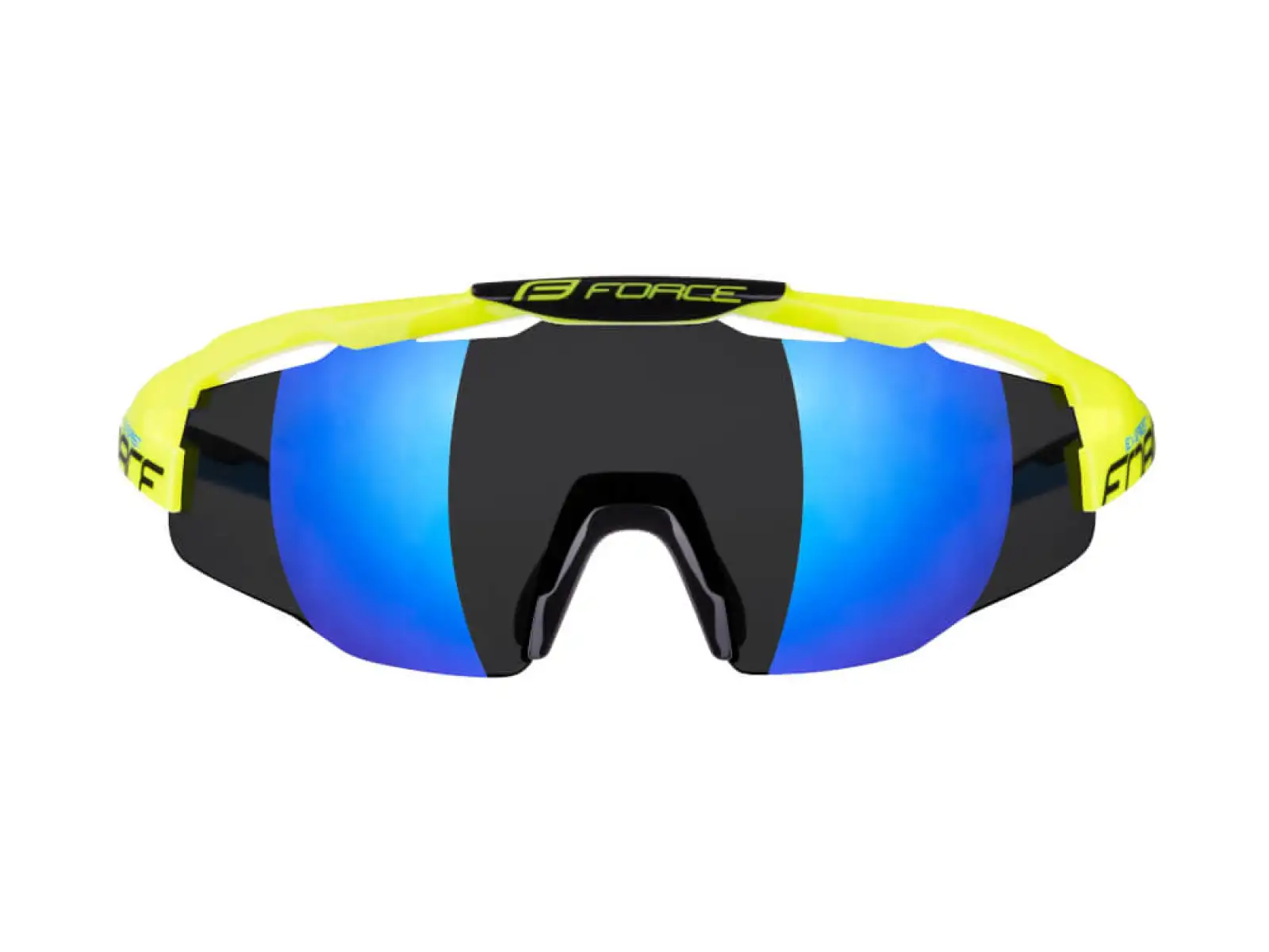 Force Everest cyklistické brýle fluo/modrá zrcadlová skla