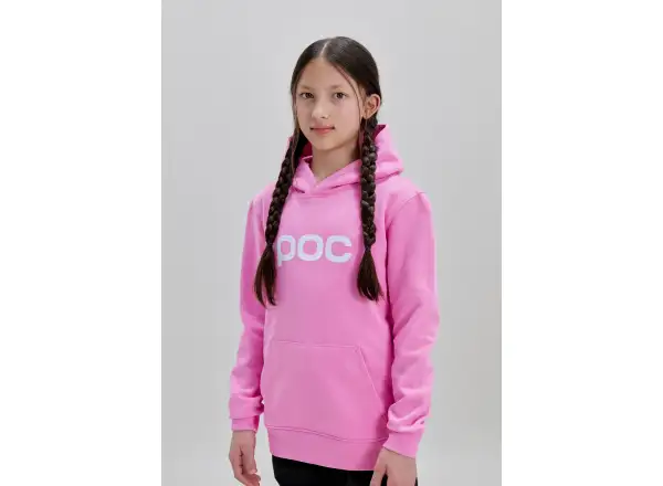 POC Hood Jr dětská mikina s kapucí Thulite Pink/Hydrogen White