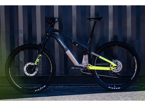 Haibike Lyke CF 11 430Wh celoodpružené elektrokolo Carbon/Sand/Lime Gloss