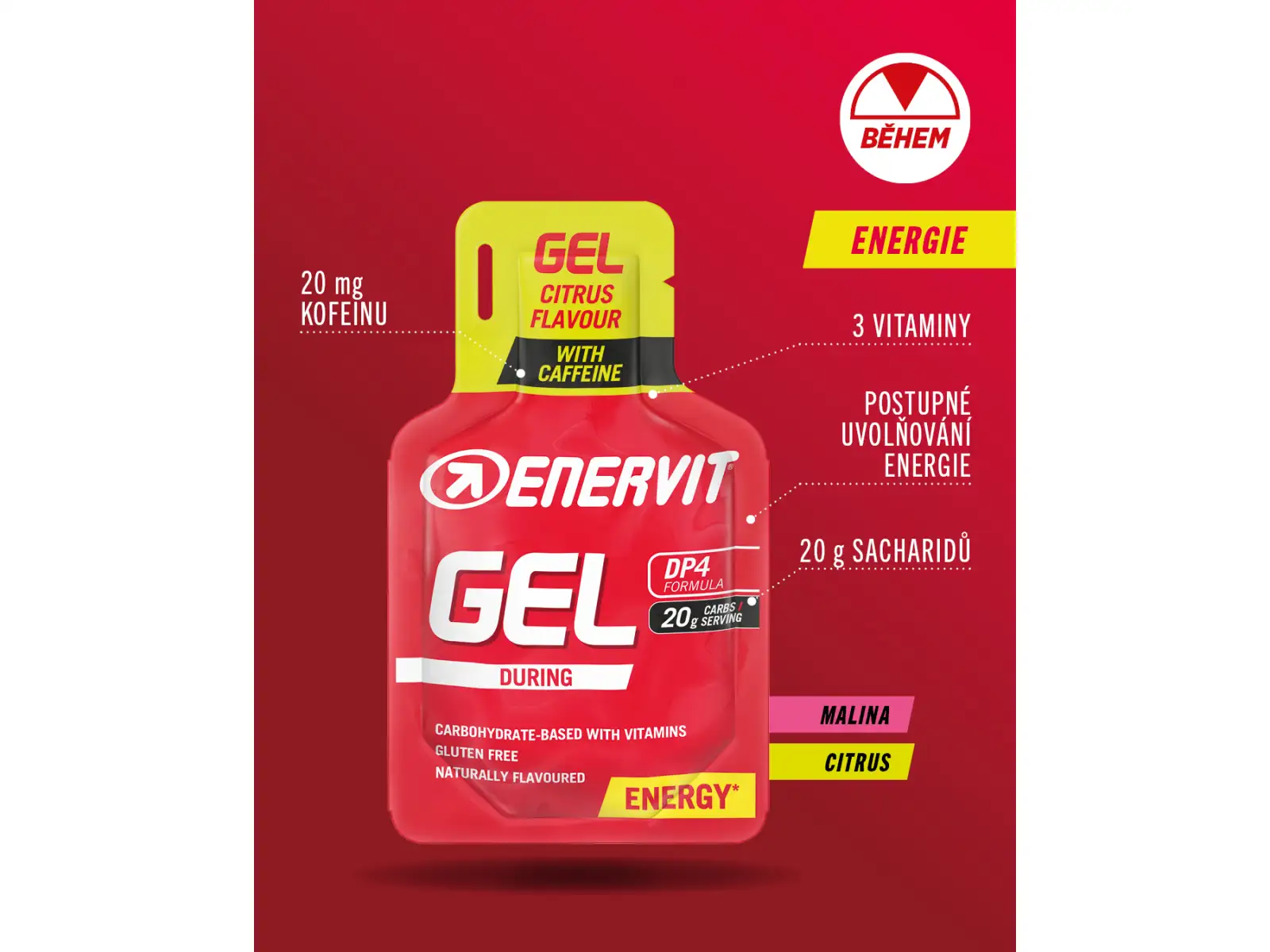 Enervit Gel s kofeinem 25 ml malina