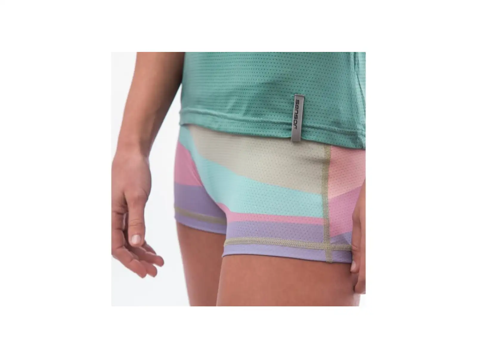 Sensor Coolmax Impress dámské triko krátký rukáv mint/stripes