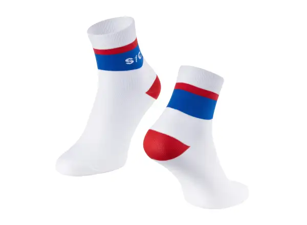 Force Stripe krátké ponožky bílá/modrá
