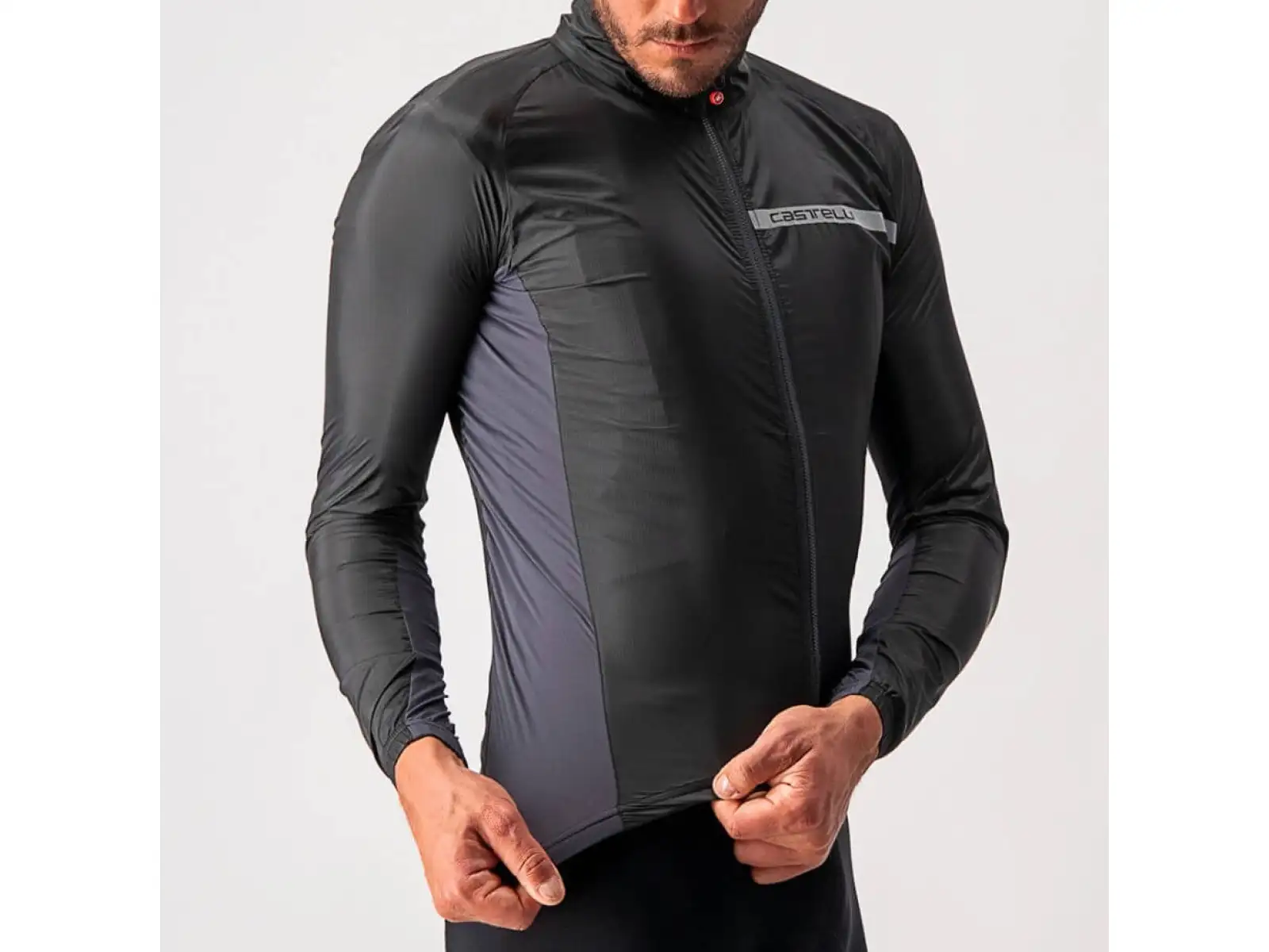 Castelli Squadra Stretch pánská bunda light black/dark gray