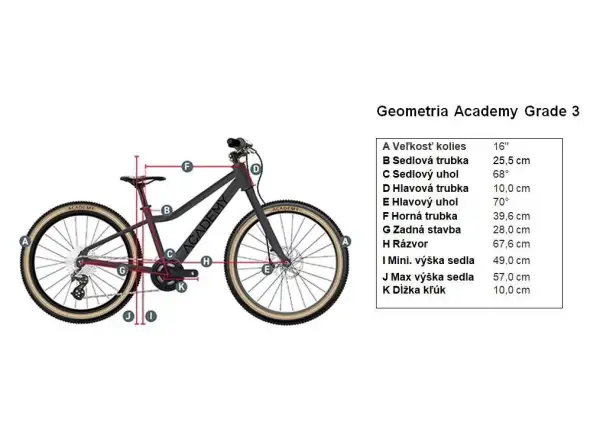 Academy Grade 3 dětské kolo 16" červená