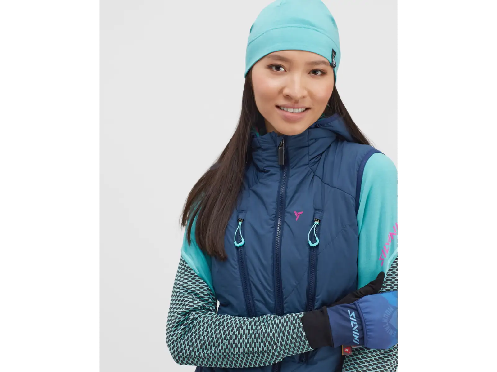 Silvini Polara dámská skialpová vesta Navy/Turquoise