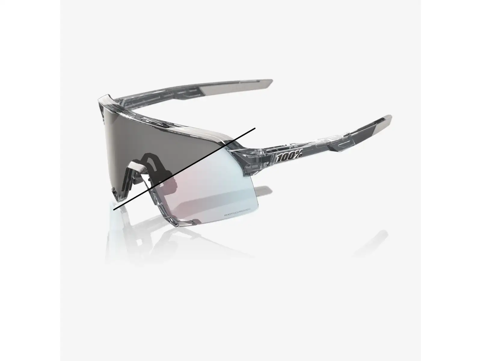 100% S3 sluneční brýle Polished Translucent Grey/Rose Gold Mirror Photochromic