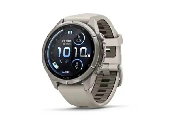 Garmin Fénix 9 Pro inReach 43 mm chytré hodinky Titanium Fog Gray/Dark Sandstone