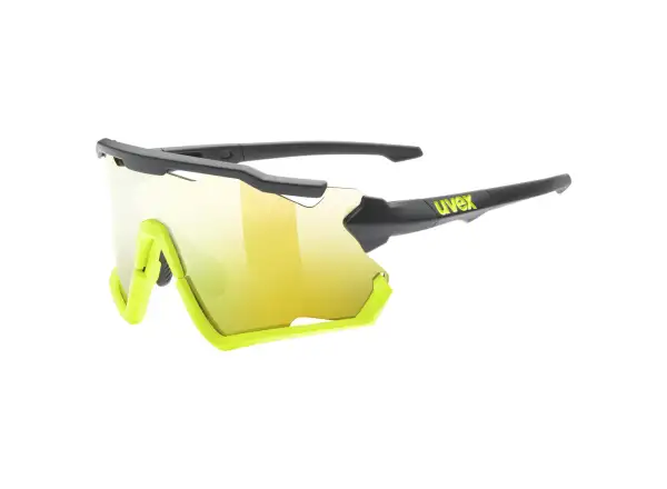 UVEX Sportstyle 228 brýle Black Lime Mat / Mirror Yellow (Cat. 3)