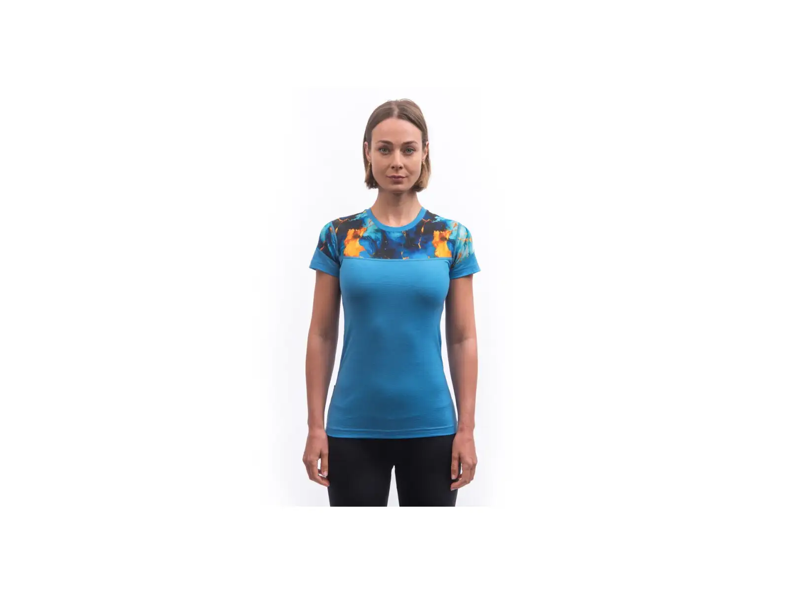 Sensor Merino Impress dámské triko krátký rukáv modrá/Universe