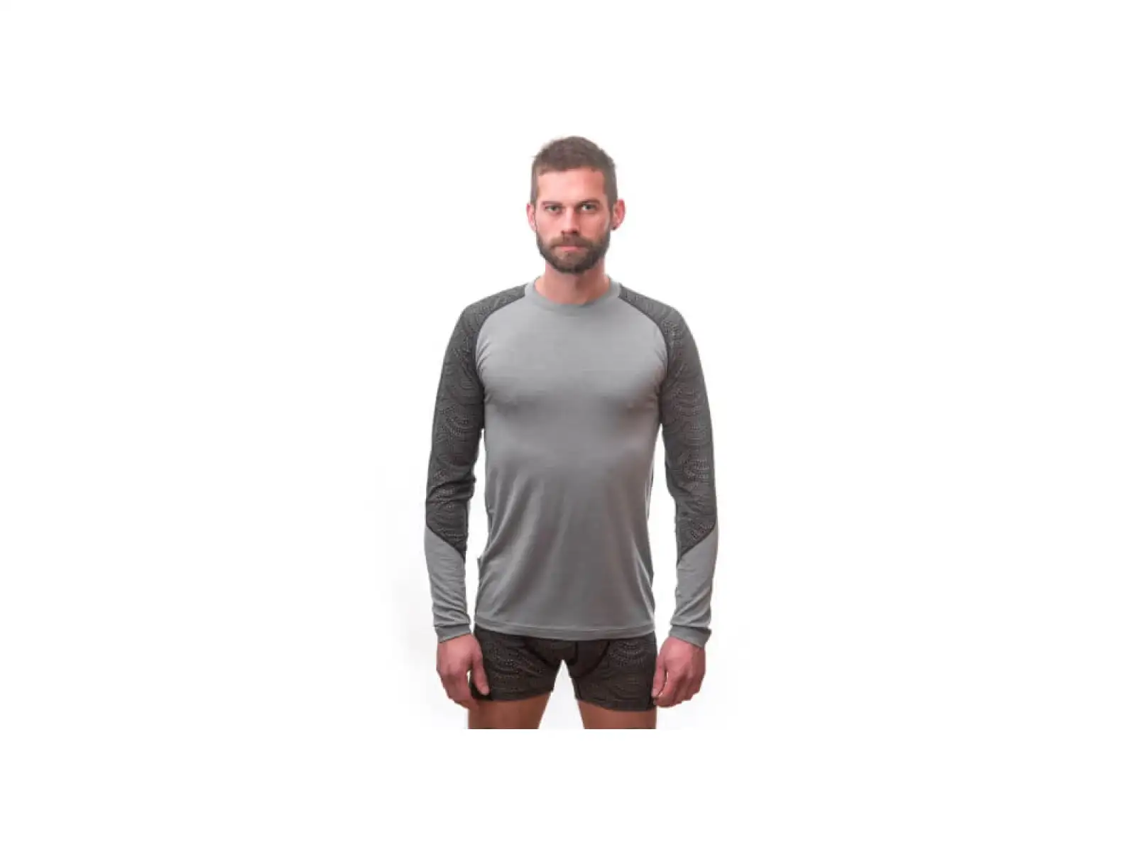 Sensor Merino Impress pánské triko dlouhý rukáv šedá/Maori