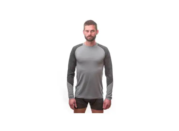 Sensor Merino Impress pánské triko dlouhý rukáv šedá/Maori