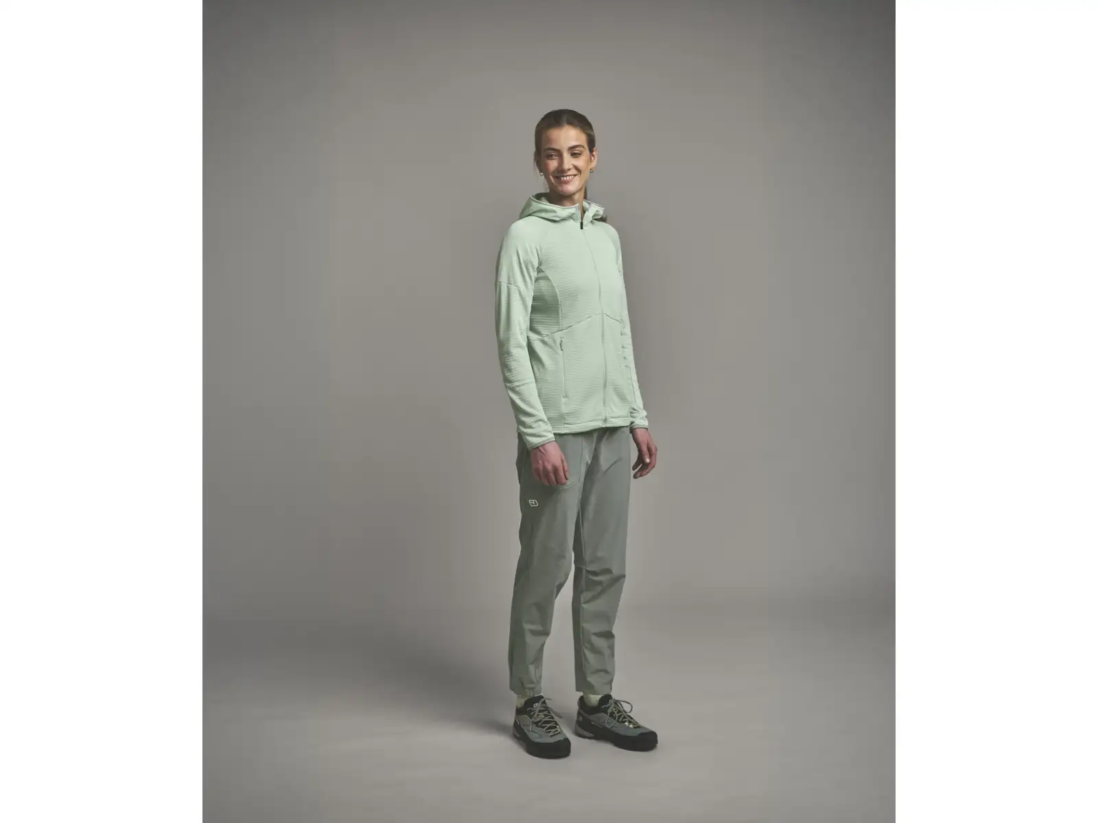 Ortovox Fleece Light Grid Hoody dámská mikina Green Acid