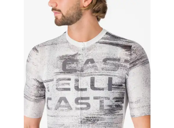 Castelli Stratus Logo pánský dres krátký rukáv White/Smoky Gray