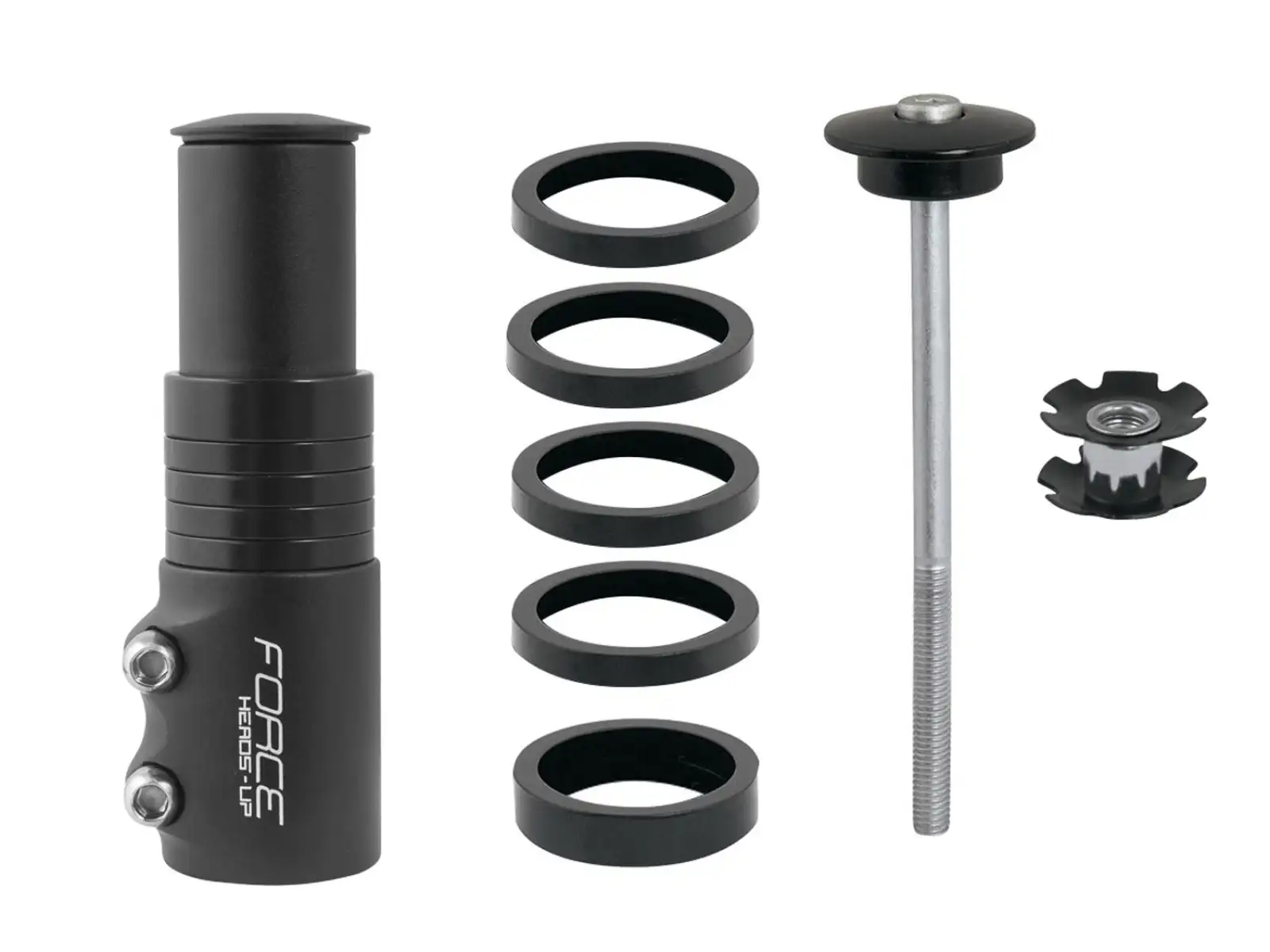 Force nástavec vidlice 1 1/8" Al, matná černá