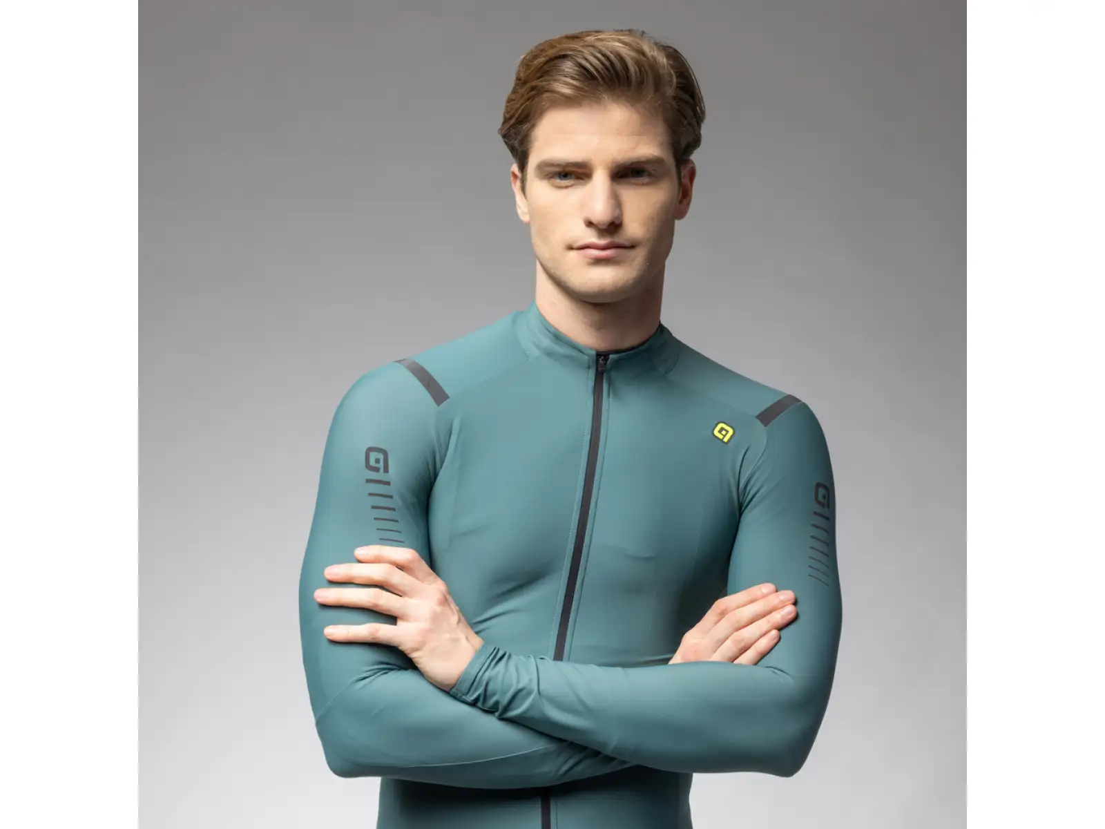 Alé R-EV1 Warm Race pánský dres zateplený dlouhý rukáv Pier Green
