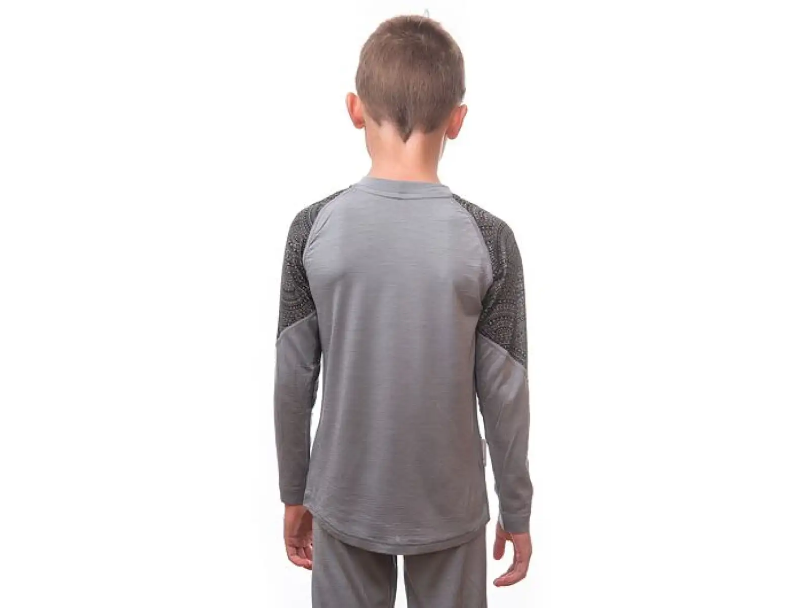 Sensor Merino Impress Set dětské triko dlouhý rukáv + kalhoty šedá/Maori