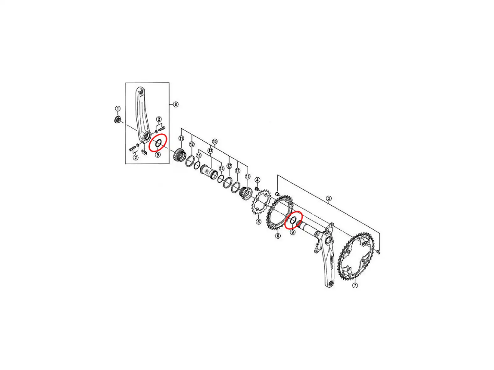 Shimano Y1F316000 O-Ring pro kliky Hollowtech II