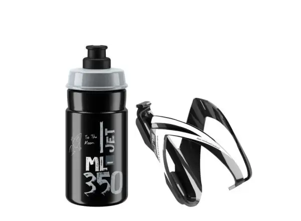 Elit Kit Ceo košík Black Glossy + JET láhev 350 ml Clear/Grey Logo