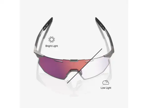100% Hypercraft SQ Gloss Light Grey/Rose Gold Mirror  Photochromic  Lens