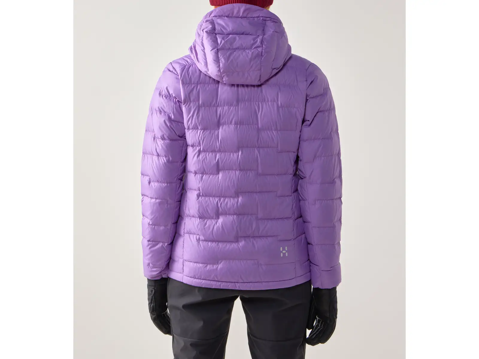 Haglöfs ROC Flash Down hood W dámská bunda Purple Ice/Tech Red