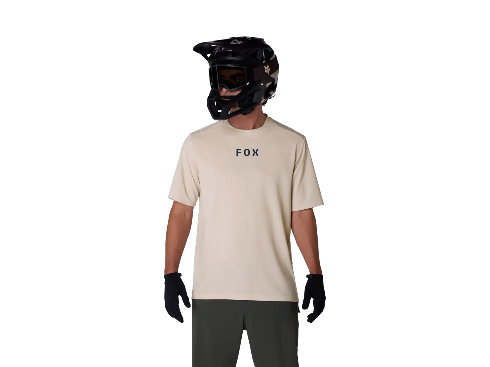 Fox Ranger pánský dres krátký rukáv Wordmark Chalk