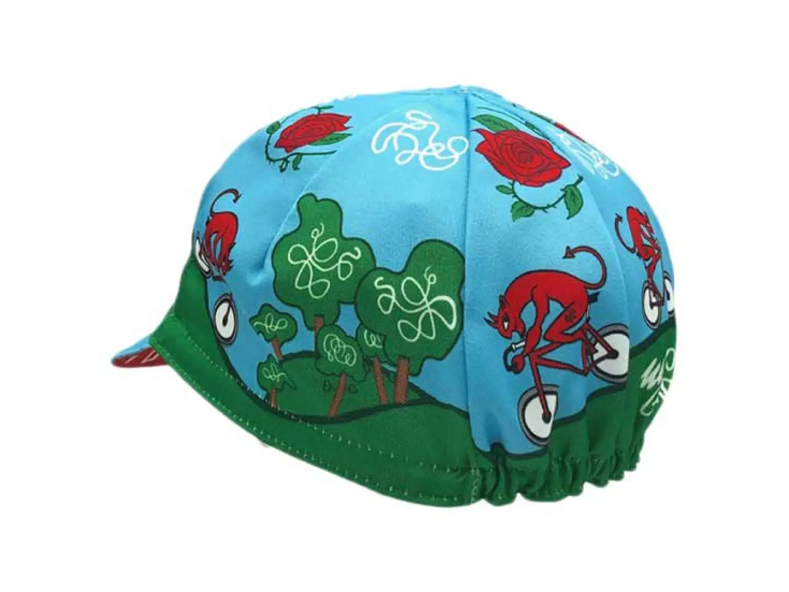 Cinelli DIAVOLO ROSSO cyklistická čepice s kšiltem modrá/červená/zelená