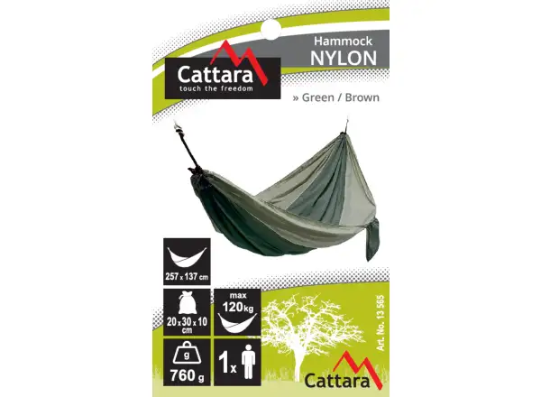 Cattara hamaka nylon zeleno-hnědá