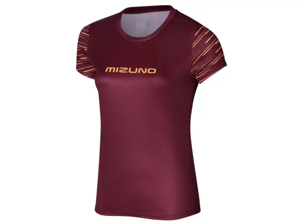 Mizuno Graphic Tee dámské běžecké triko cabernet