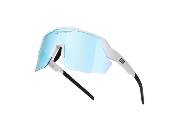 Force Pulse cyklistické brýle bílé/modré zrcadlové sklo