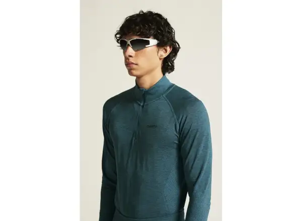 Craft Core Dry Active Comfort Zip pánské triko dlouhý rukáv zelená