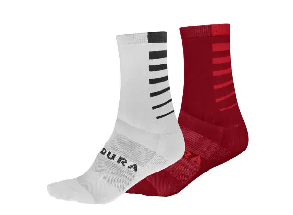 Endura Coolmax Stripe ponožky (2 páry v balení) rusty red