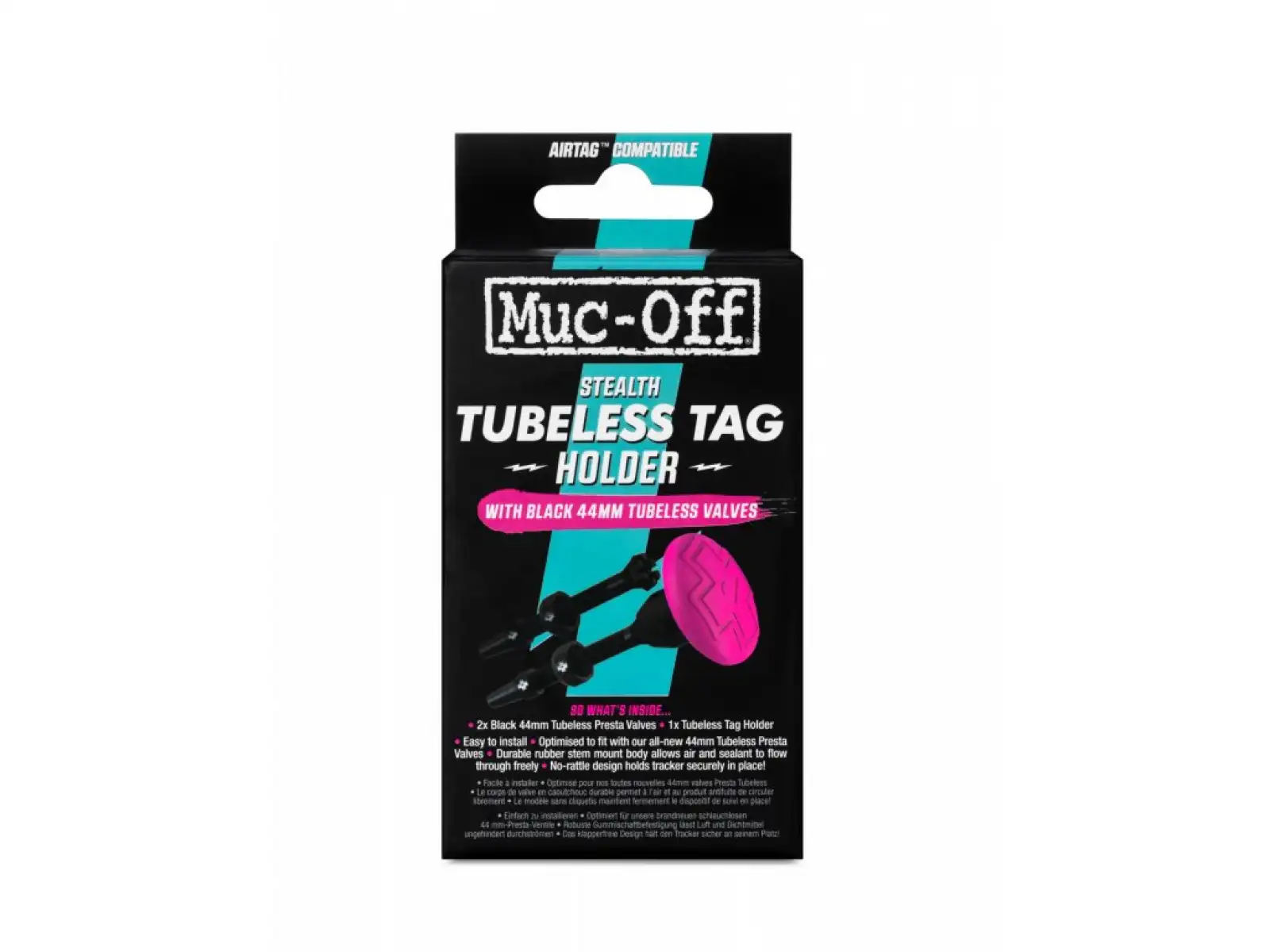 Muc-Off Tubeless  Tag holder Valve kit 44 mm Black