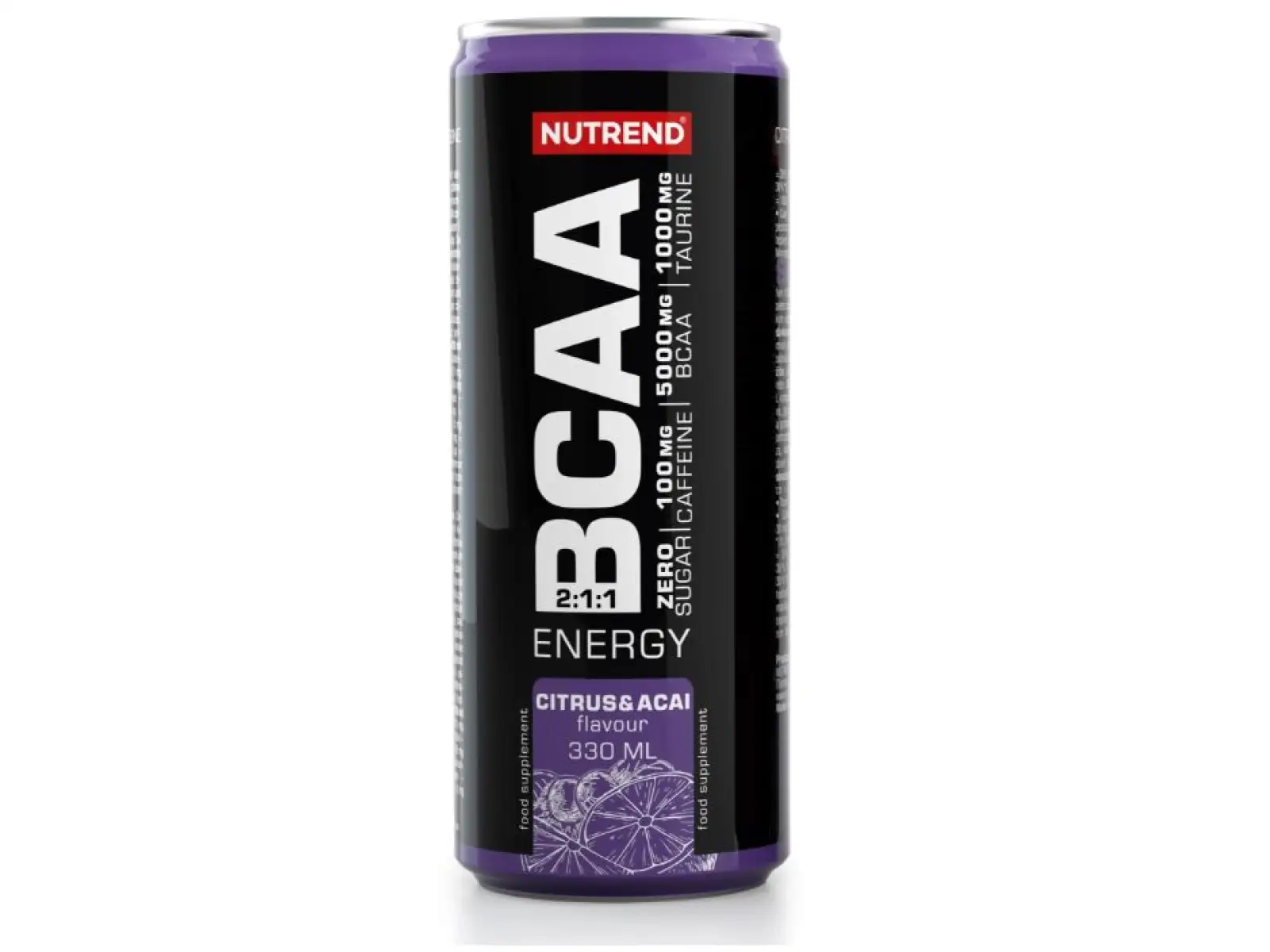 Nutrend BCAA Energy plechovka 330 ml citrus a acai