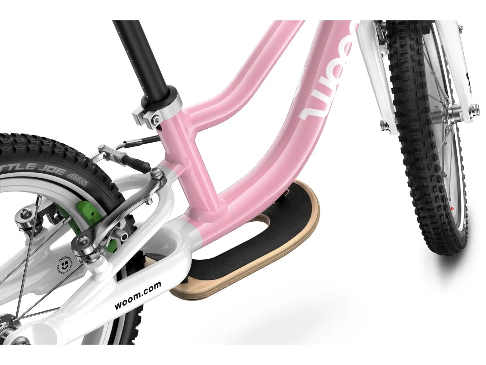 Woom GO 1 Plus dětské odrážedlo 14" barva Powder Pink