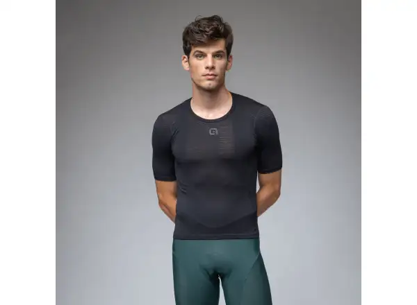 Alé Intimo Merino pánské spodní triko krátký rukáv Black
