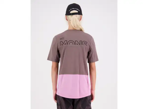 Mons Royale Tarn Merino Shift dámský dres krátký rukáv Pop Pink/Iron