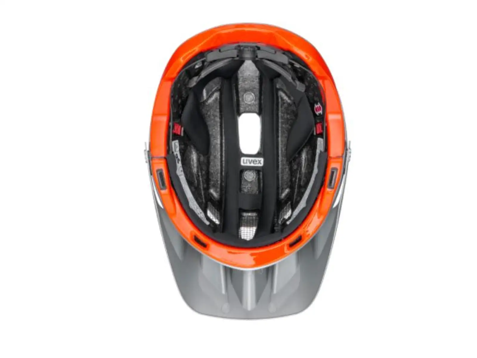 Uvex Quatro Integrale MTB přilba Silver/Orange Mat