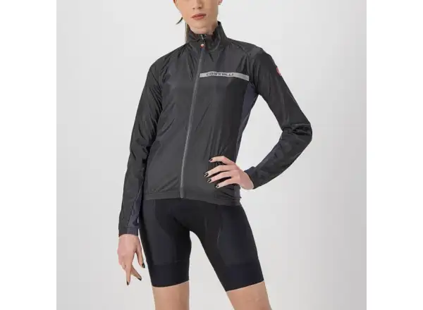 Castelli Squadra Stretch dámská větrovka light black/dark gray