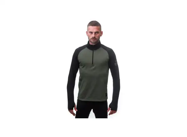 Sensor Coolmax Thermo pánská mikina Olive Green/černá