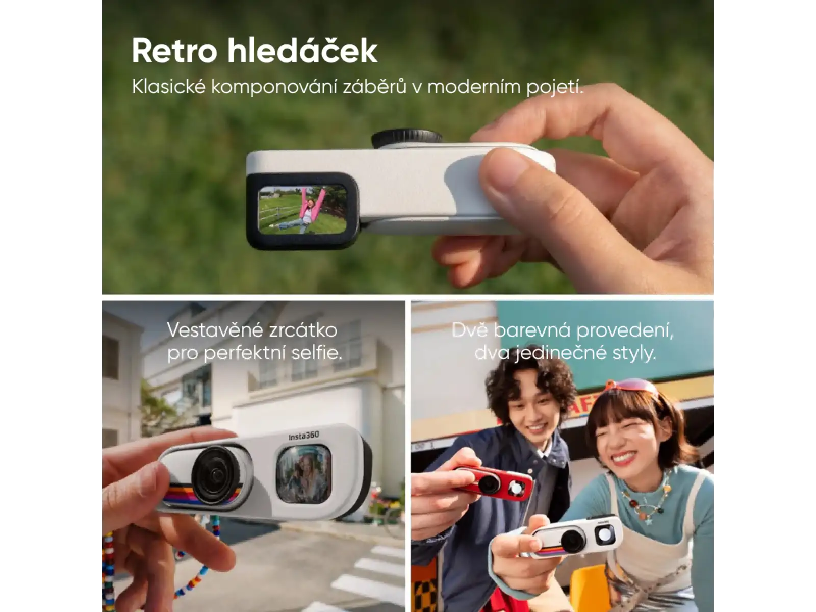 Insta360 GO 3S kamera Retro bundle 128 GB speciální edice bílá
