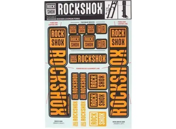 Rock Shox Decal Kit Neon Orange pro BoXXer/Domain Dual Crown