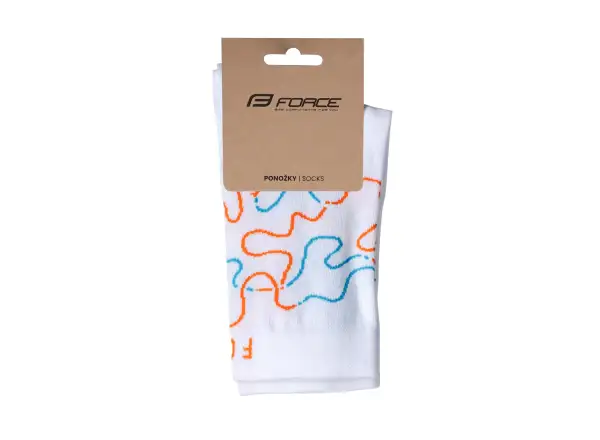 Force Livery cyklistické ponožky bílá
