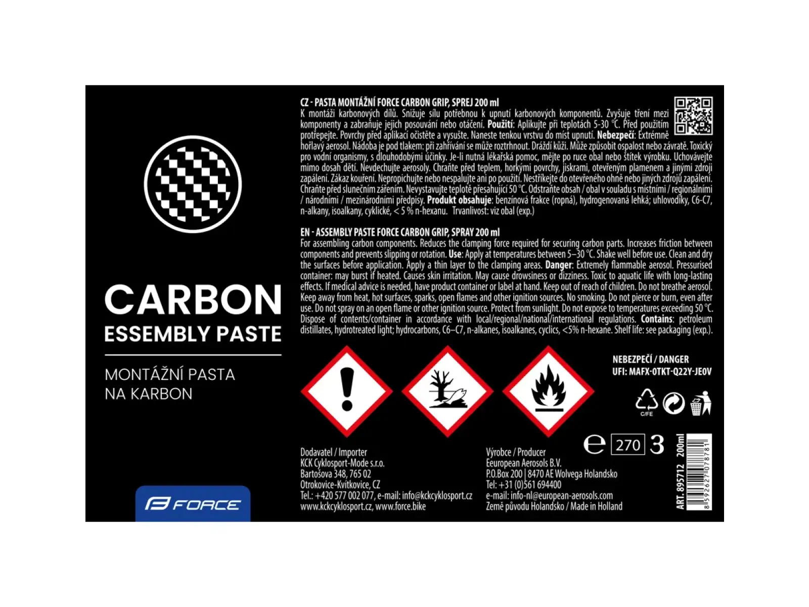 Force Carbon Grip 200 ml mazivo-sprej