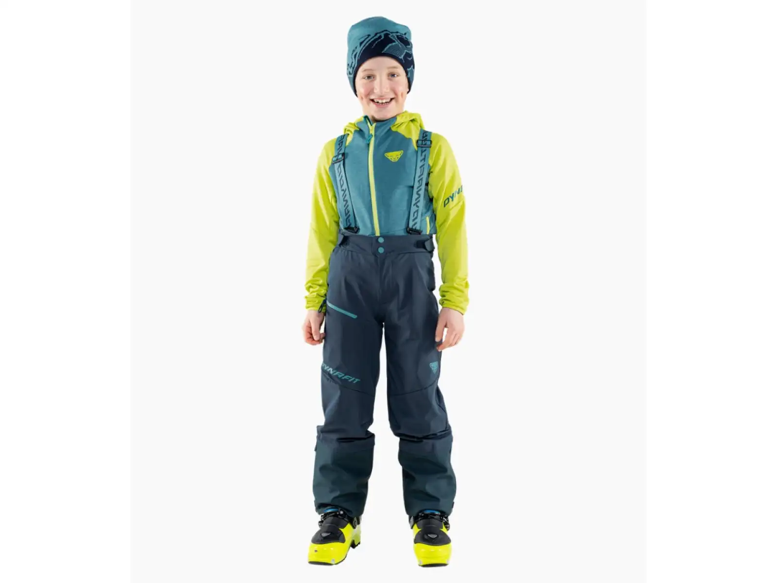 Dynafit Youngstar 3L dětské kalhoty s laclem Blueberry/Storm Blue